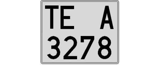 TE3278A matricula cuadrada