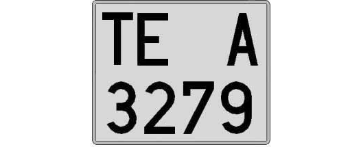 TE3279A matricula cuadrada
