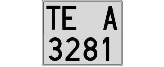 TE3281A matricula cuadrada