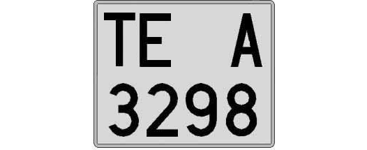 TE3298A matricula cuadrada