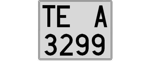 TE3299A matricula cuadrada