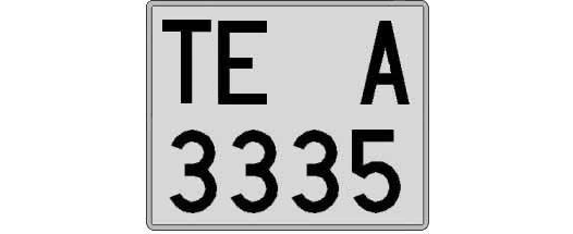TE3335A matricula cuadrada