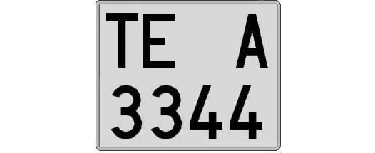 TE3344A matricula cuadrada