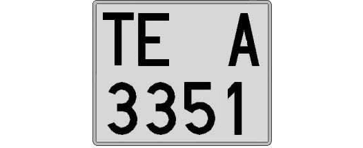 TE3351A matricula cuadrada