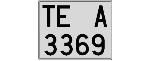 TE3369A matricula cuadrada