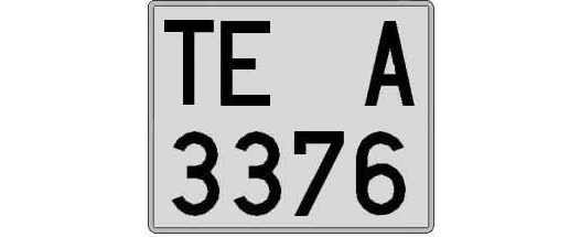 TE3376A matricula cuadrada