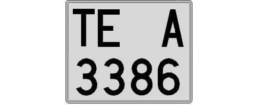 TE3386A matricula cuadrada