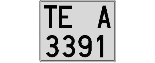 TE3391A matricula cuadrada