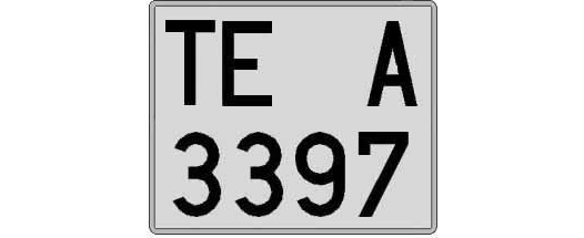 TE3397A matricula cuadrada