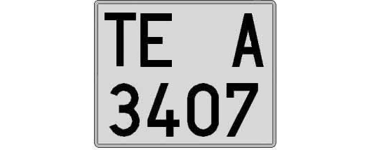 TE3407A matricula cuadrada