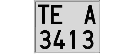 TE3413A matricula cuadrada