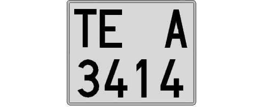 TE3414A matricula cuadrada