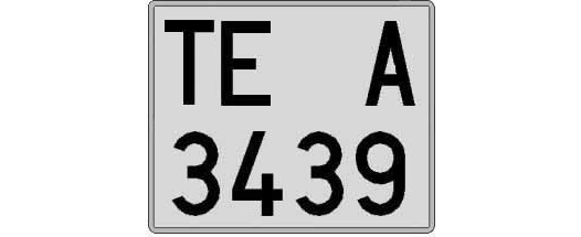 TE3439A matricula cuadrada