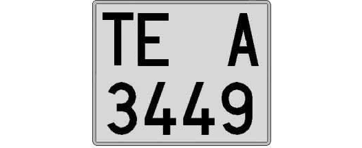 TE3449A matricula cuadrada
