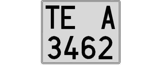 TE3462A matricula cuadrada