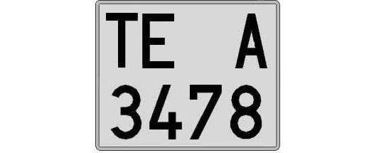 TE3478A matricula cuadrada