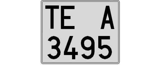 TE3495A matricula cuadrada