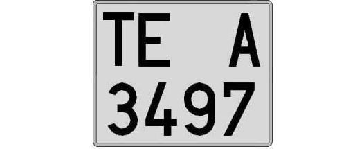 TE3497A matricula cuadrada