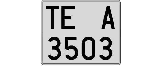 TE3503A matricula cuadrada