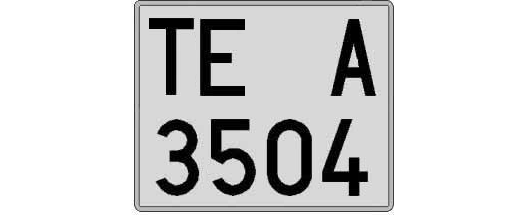 TE3504A matricula cuadrada