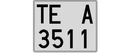 TE3511A matricula cuadrada
