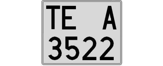 TE3522A matricula cuadrada