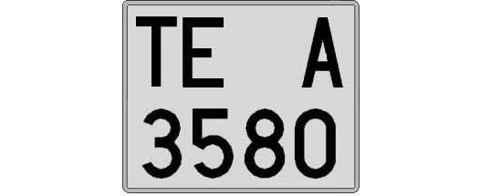 TE3580A matricula cuadrada