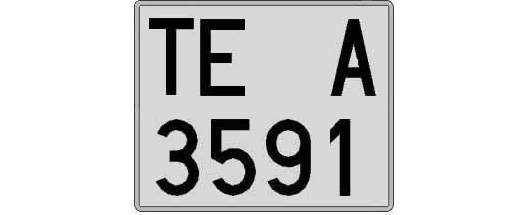 TE3591A matricula cuadrada