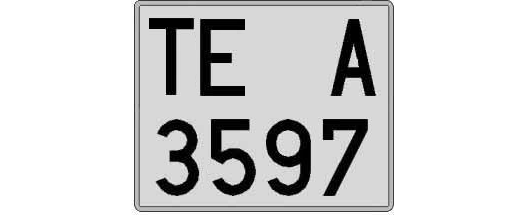 TE3597A matricula cuadrada