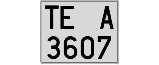 TE3607A matricula cuadrada