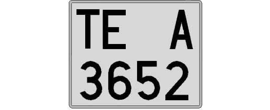 TE3652A matricula cuadrada