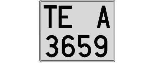 TE3659A matricula cuadrada