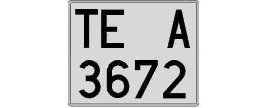 TE3672A matricula cuadrada