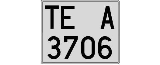 TE3706A matricula cuadrada