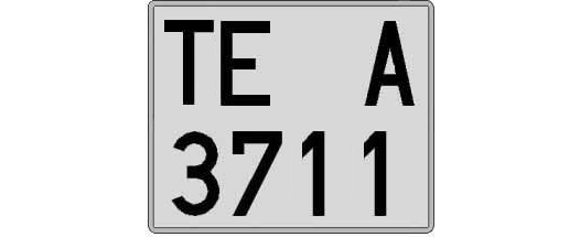 TE3711A matricula cuadrada
