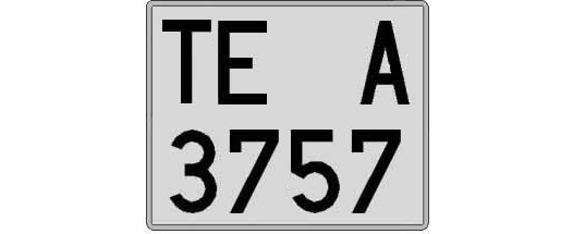 TE3757A matricula cuadrada