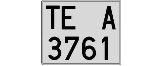 TE3761A matricula cuadrada