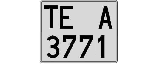 TE3771A matricula cuadrada