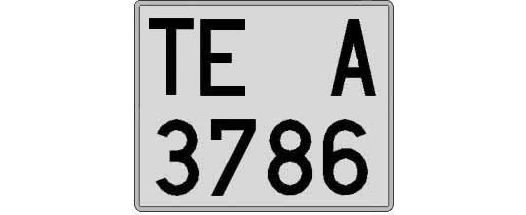 TE3786A matricula cuadrada