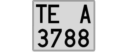 TE3788A matricula cuadrada