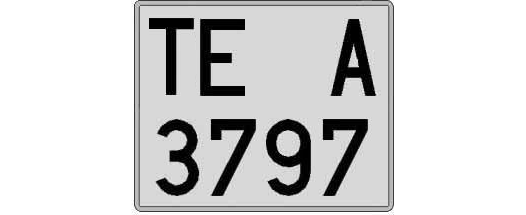 TE3797A matricula cuadrada