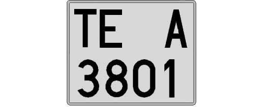 TE3801A matricula cuadrada
