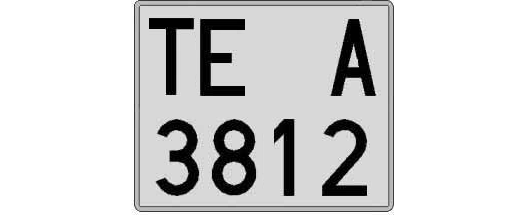 TE3812A matricula cuadrada