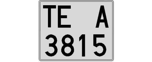 TE3815A matricula cuadrada