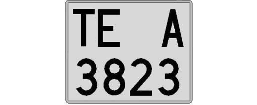 TE3823A matricula cuadrada