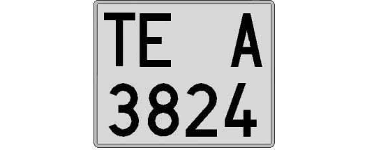 TE3824A matricula cuadrada