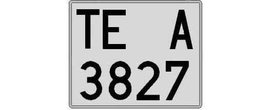 TE3827A matricula cuadrada