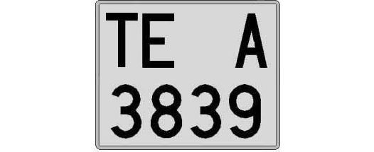 TE3839A matricula cuadrada