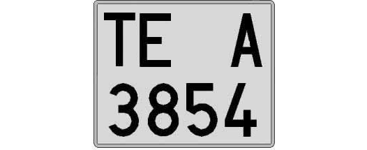 TE3854A matricula cuadrada