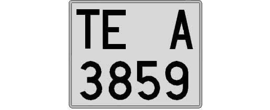 TE3859A matricula cuadrada